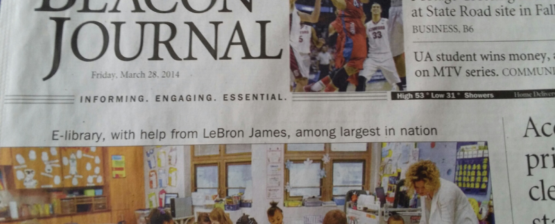 Front Page News: School e-library, with help from LeBron James, among largest in nation